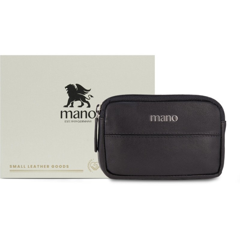 Ключница Mano "Don Romeo", с RFID защитой, натуральная кожа в чёрном цвете, 11 х 2 х 7 см