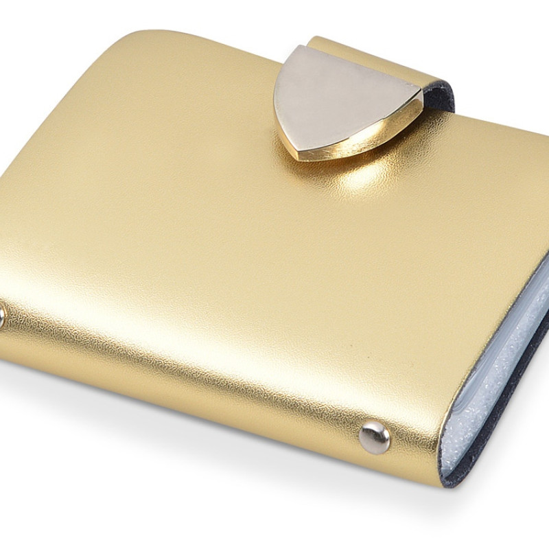 Визитница на 26 визиток, золотистая Визитница на 26 визиток, золотистая