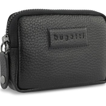 Ключница BUGATTI ЭЛЬЗА | ELSA, с защитой данных RFID, чёрная, воловья кожа/полиэстер, 11х2х7 см