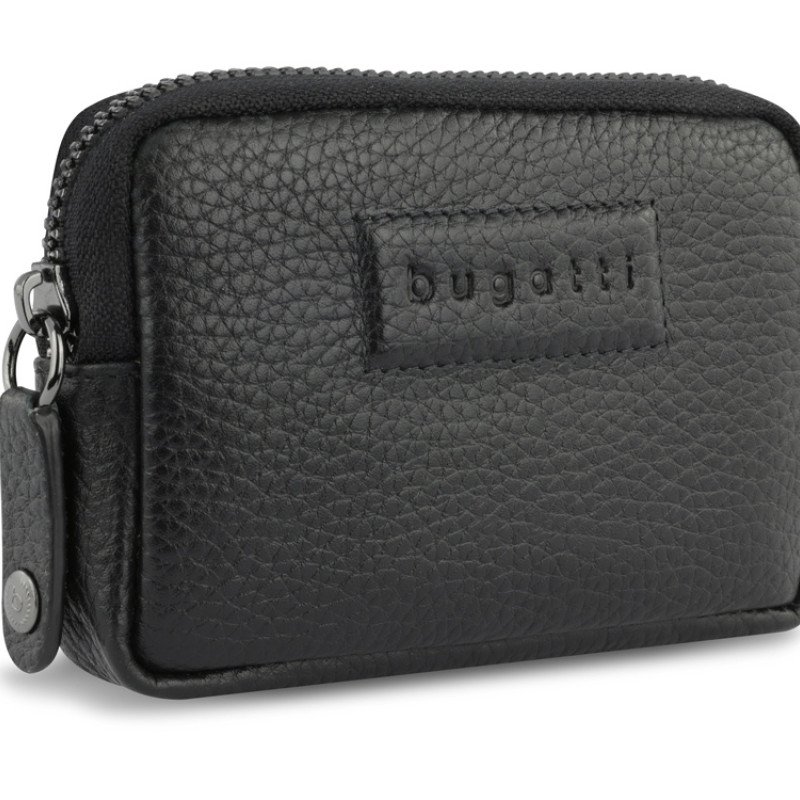 Ключница BUGATTI ЭЛЬЗА | ELSA, с защитой данных RFID, чёрная, воловья кожа/полиэстер, 11х2х7 см
