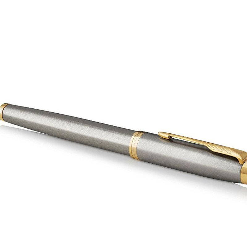 Перьевая ручка Parker IM Metal Brushed Metal GT, перо: F, цвет чернил: blue