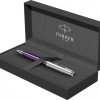 Шариковая ручка Parker Sonnet Essentials Violet SB Steel CT, цвет чернил black, перо: M, в подарочной упаковке.