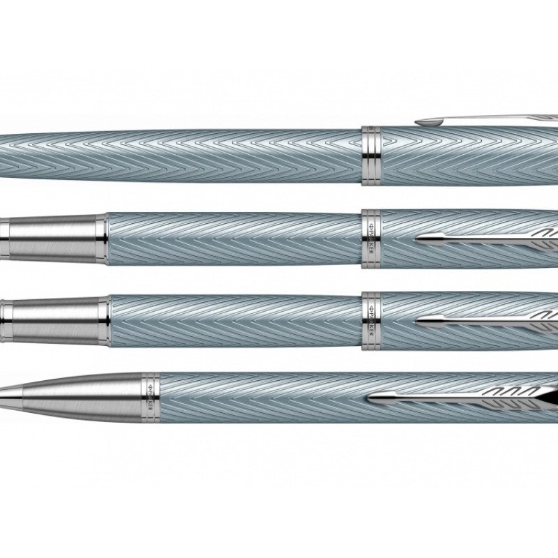Шариковая ручка Parker IM Premium K318  Blue Grey CT, стержень: M, цвет чернил: blue, в подарочной упаковке.