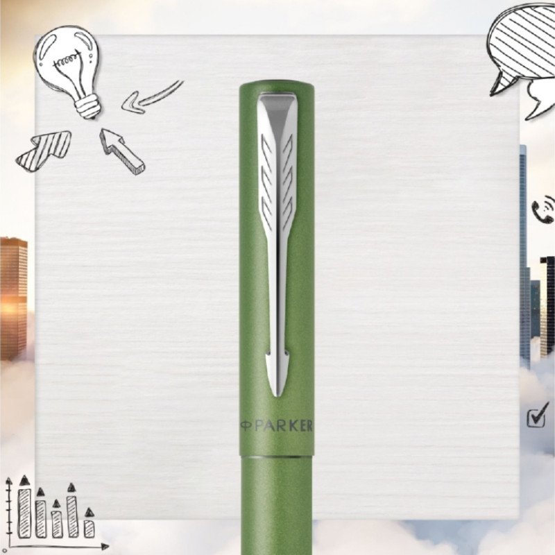 Ручка-роллер Parker Vector XL Green CT, цвет чернил black, стержень: F, в подарочной упаковке. Ручка-роллер Parker Vector XL Green CT, цвет чернил black, стержень: F, в подарочной упаковке.