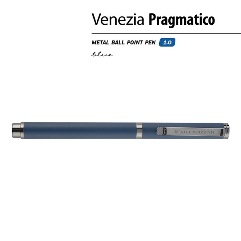 Ручка металлическая шариковая "Venezia Pragmatico" софт-тач, синий Ручка металлическая шариковая "Venezia Pragmatico" софт-тач, синий