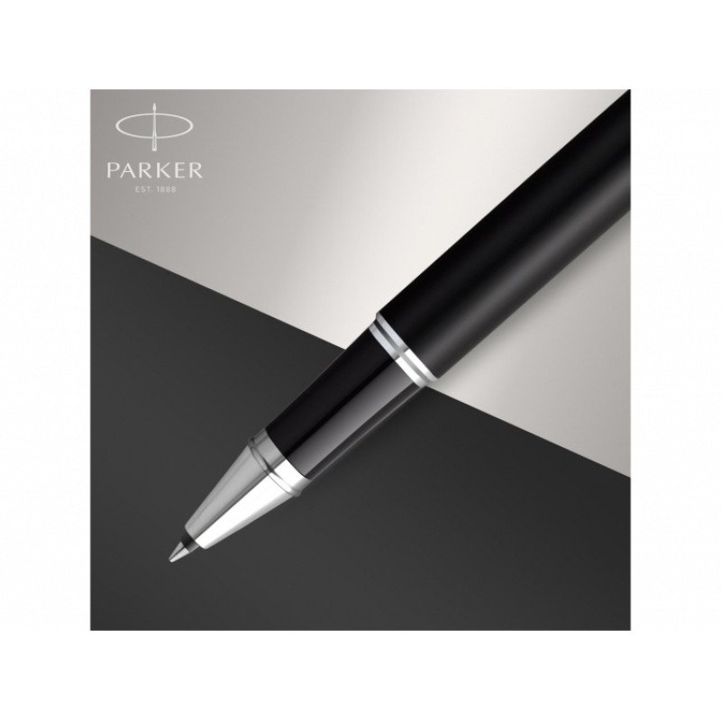 Ручка-роллер Parker IM Mat Black CT,стержень: F, цвет чернил: black, в подарочной упаковке.