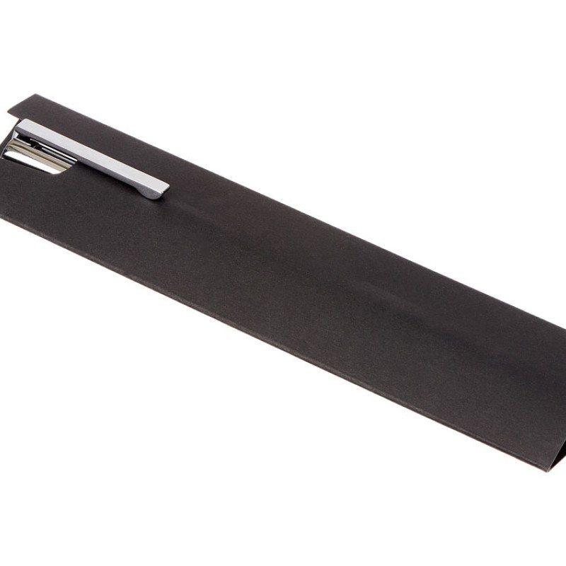 Металлическая шариковая ручка "Bossy" с вставкой из эко-кожи, черный