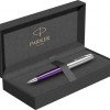 Шариковая ручка Parker Sonnet Essentials Violet SB Steel CT, цвет чернил black, перо: M, в подарочной упаковке.