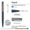 Ручка металлическая шариковая "Napoli", синий/вороненая сталь