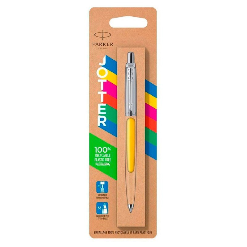 Шариковая ручка Parker Jotter ORIGINALS YELLOW CT, стержень: M blue ЭКО-УПАКОВКА