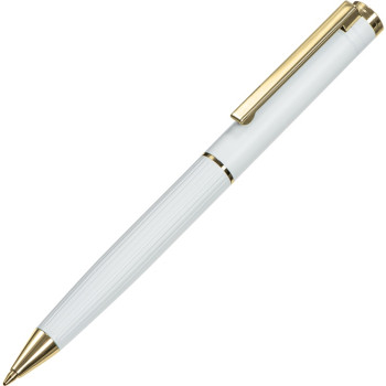 Шариковая металлическая ручка с золотистым слоем "Monarch Gold", белая