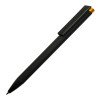 Ручка металлическая шариковая "Taper Metal" софт-тач с цветным зеркальным слоем, черный с оранжевым