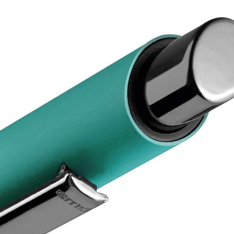Металлическая шариковая ручка soft touch "Ellipse gum", бирюзовый