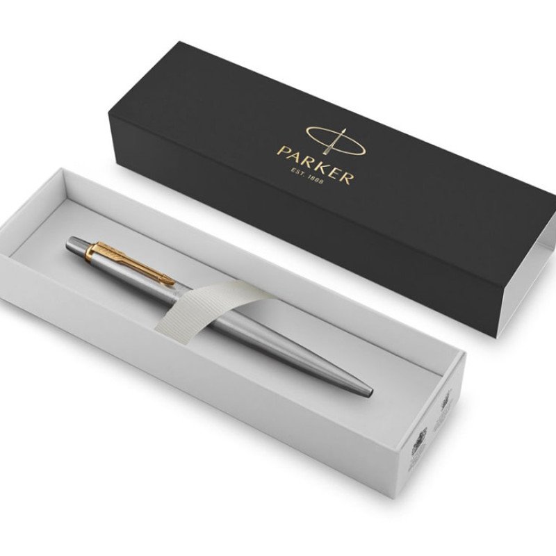 Шариковая ручка Parker Jotter Essential, St. Steel GT, стержень: Mblue