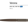 Ручка "Verona" шариковая  автоматическая, коричневый металлический корпус 1.0 мм, синяя
