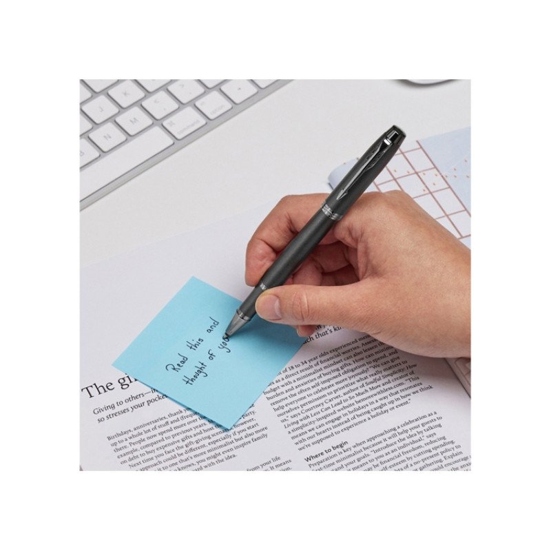 Ручка роллер Parker IM Monochrome Black, стержень:F, цвет чернил: black, в подарочной упаковке.