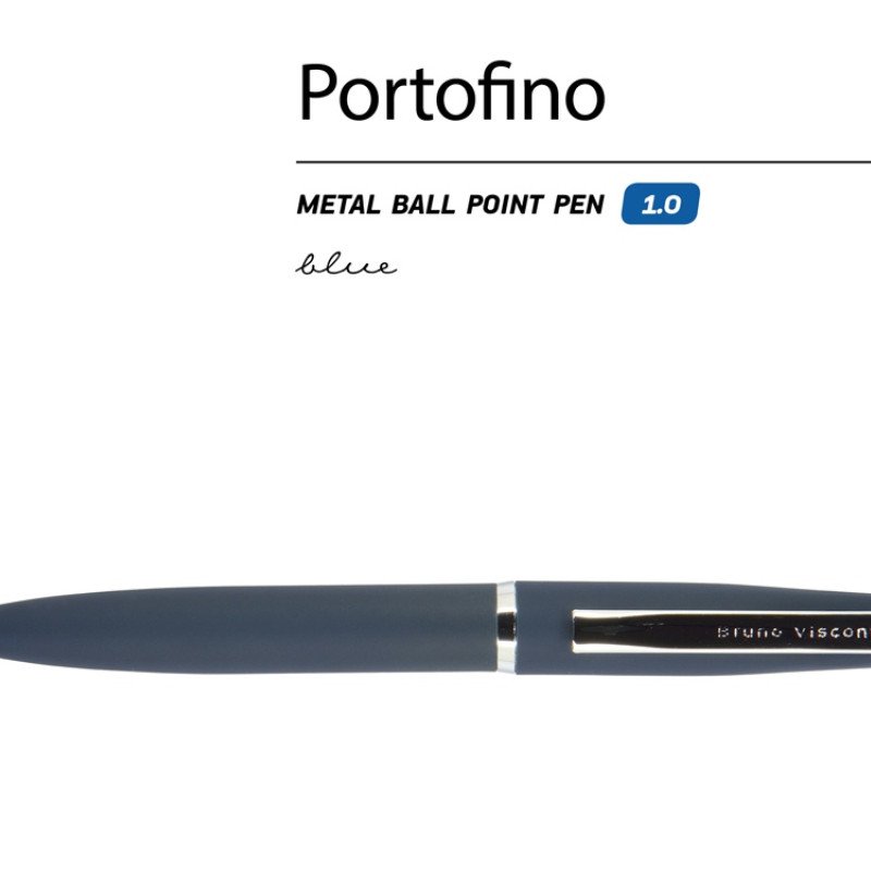 Ручка металлическая шариковая "Portofino", софт-тач, 1.0 мм, синий