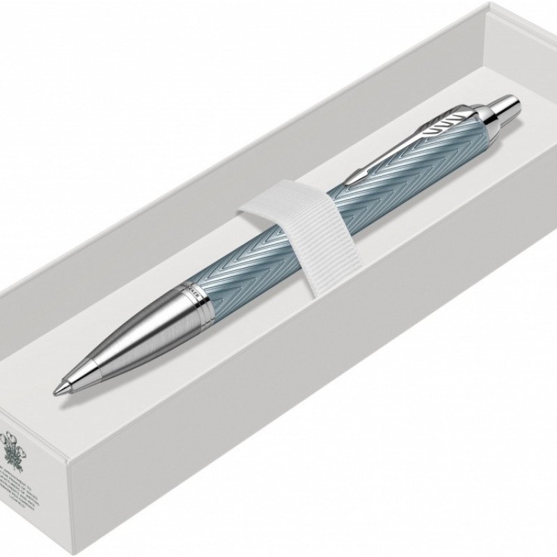 Шариковая ручка Parker IM Premium K318  Blue Grey CT, стержень: M, цвет чернил: blue, в подарочной упаковке.