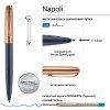 Ручка металлическая шариковая "Napoli", синий/розовое золото Ручка металлическая шариковая "Napoli", синий/розовое золото