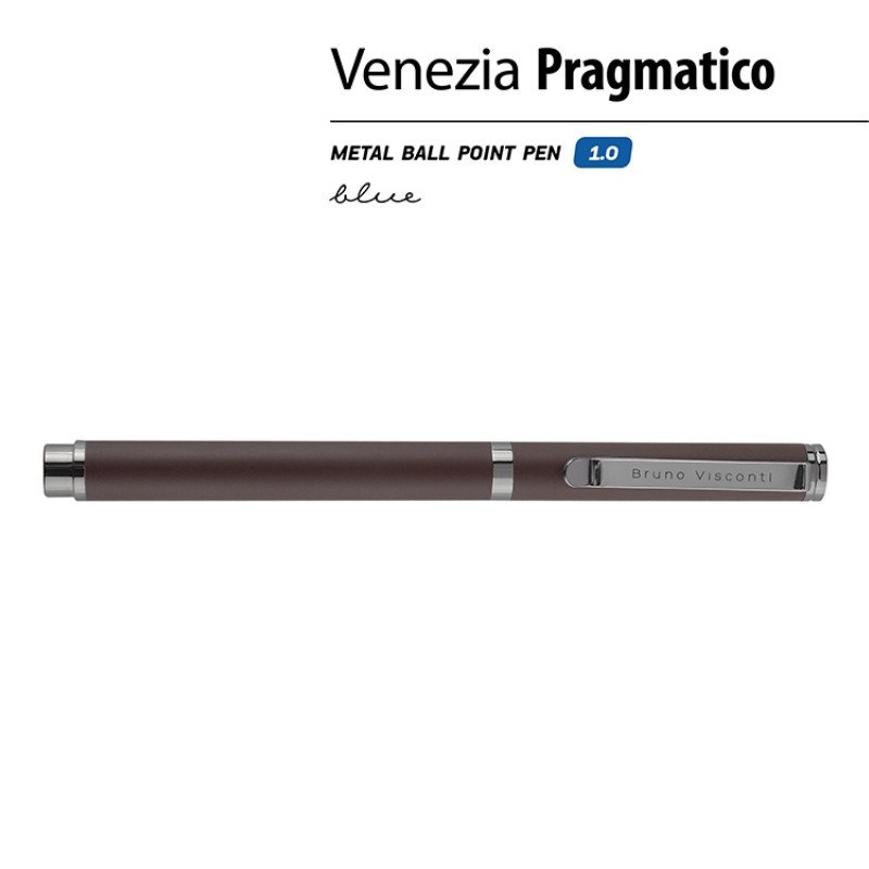 Ручка металлическая шариковая "Venezia Pragmatico" софт-тач, коричневый Ручка металлическая шариковая "Venezia Pragmatico" софт-тач, коричневый