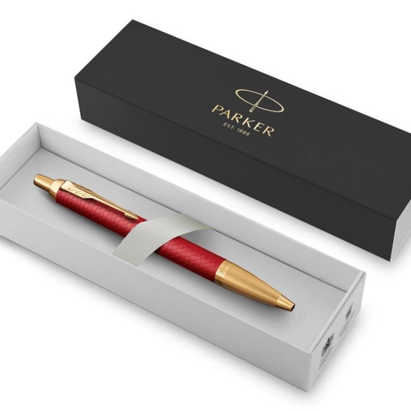 Шариковая ручка Parker IM Premium K318  Red GT, стержень: M, цвет чернил: blue, в подарочной упаковке.