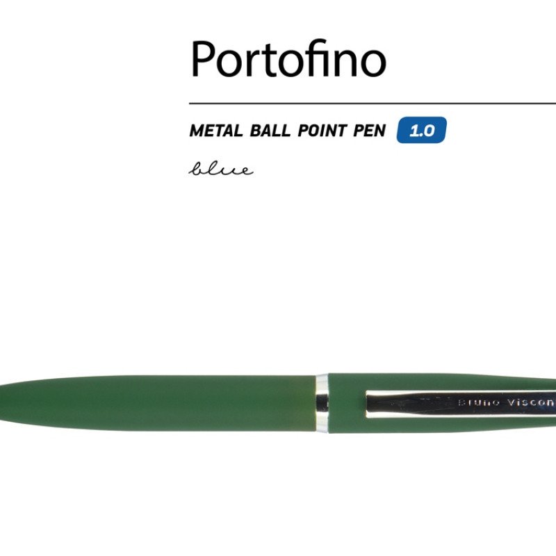 Ручка металлическая шариковая "Portofino", софт-тач, 1.0 мм, зеленый Ручка металлическая шариковая "Portofino", софт-тач, 1.0 мм, зеленый