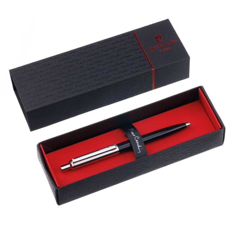 Ручка шариковая Pierre Cardin EASY. Цвет - черный и серебристый. Упаковка Е