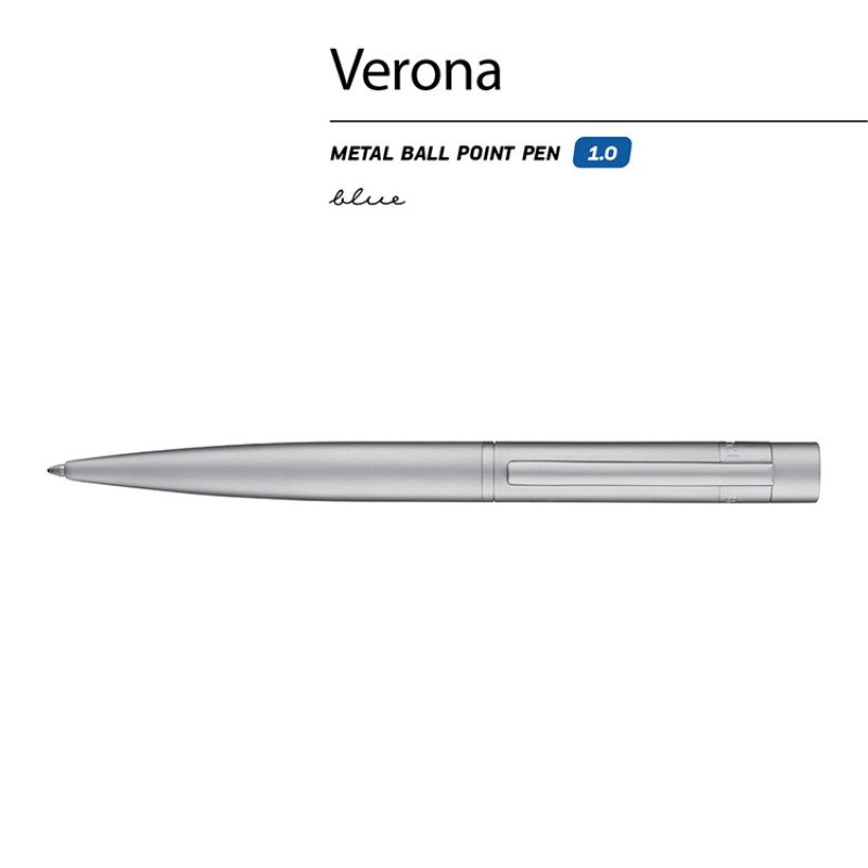 Ручка шариковая автоматическая BrunoVisconti "VERONA" цвет корпуса серебряный 1 мм, синяя Ручка шариковая автоматическая BrunoVisconti "VERONA" цвет корпуса серебряный 1 мм, синяя
