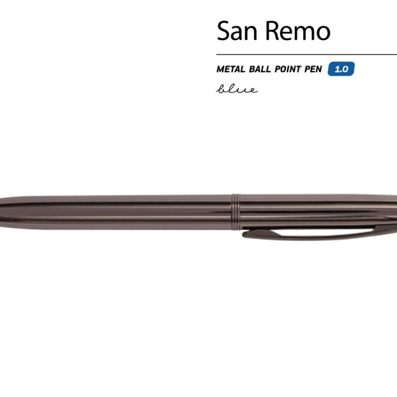 Ручка металлическая шариковая "San Remo", вороненая сталь