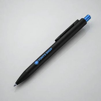 Ручка металлическая шариковая «Blaze» с цветным зеркальным слоем, черный/синий