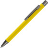 Ручка шариковая UMA «STRAIGHT GUM» soft-touch, с зеркальной гравировкой, желтый