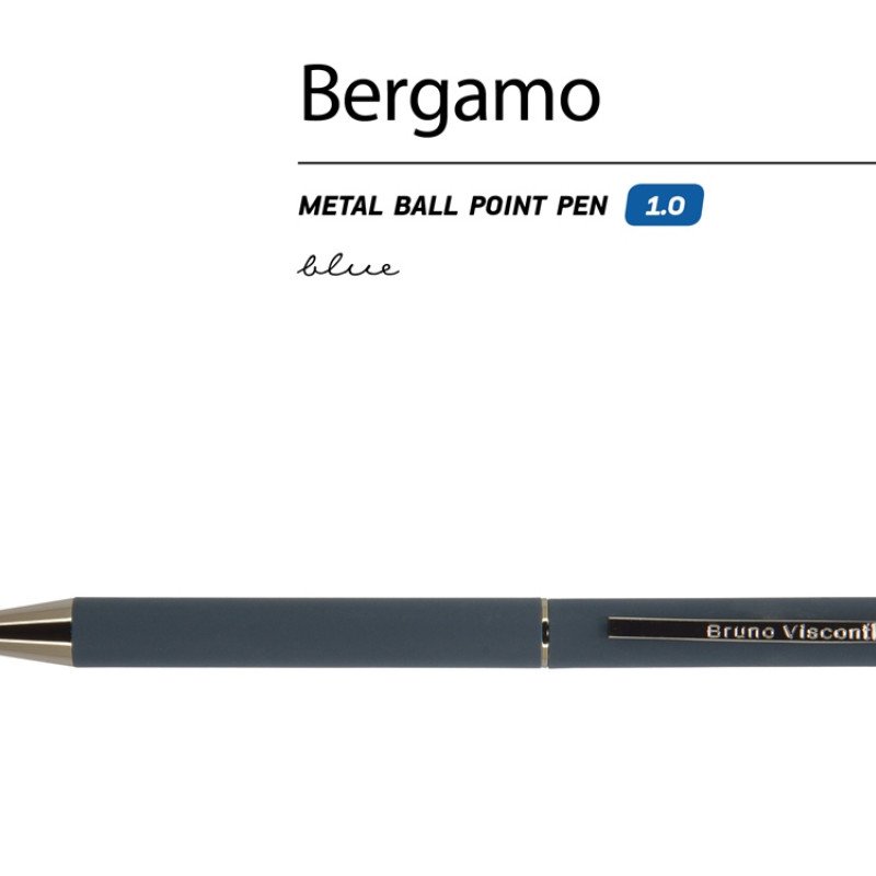 Ручка "Bergamo" шариковая автоматическая, синий металлический корпус, 0,7 мм, синяя Ручка "Bergamo" шариковая автоматическая, синий металлический корпус, 0,7 мм, синяя