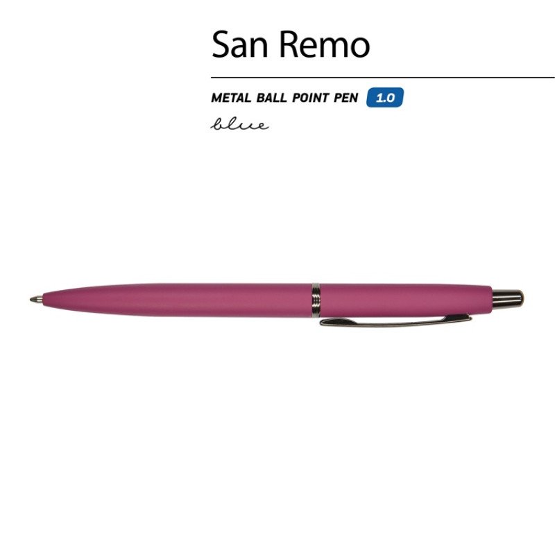 Ручка металлическая шариковая "San Remo", софт-тач, 1.0 мм, бордовый