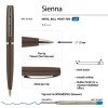 Ручка "Sienna" шариковая  автоматическая, коричневый металлический корпус soft-touch, 1.0 мм, синяя