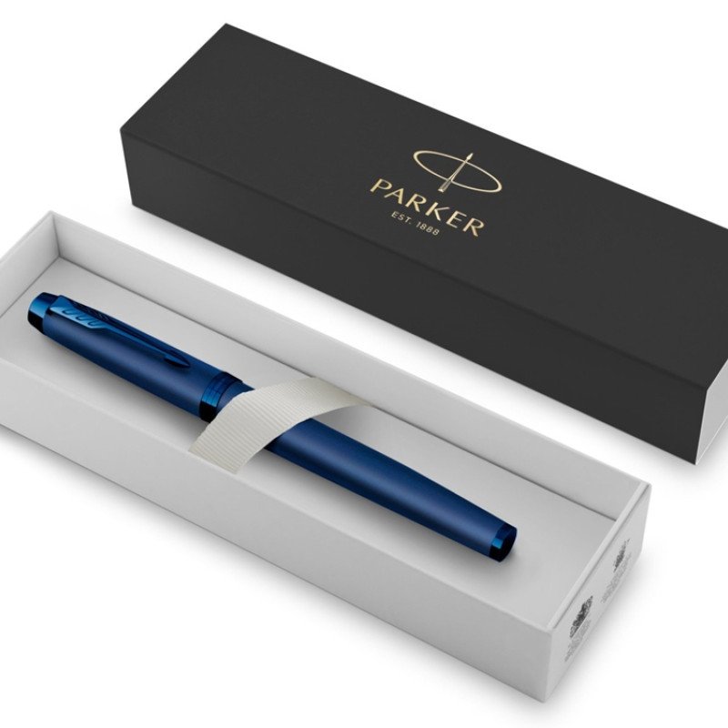 Ручка роллер Parker IM Monochrome Blue, стержень:F, цвет чернил: black, в подарочной упаковке.