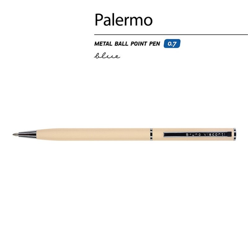 Ручка шариковая автоматическая BrunoVisconti® "PALERMO" цвет корпуса пудровый, soft-touch, 0.7 мм Ручка шариковая автоматическая BrunoVisconti® "PALERMO" цвет корпуса пудровый, soft-touch, 0.7 мм