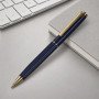Шариковая металлическая ручка с золотистым слоем "Monarch Gold", темно-синяя