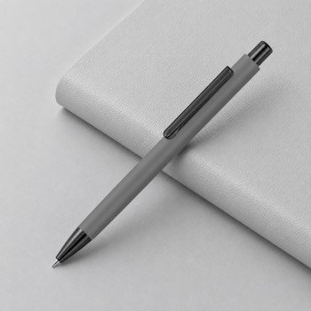 Металлическая шариковая ручка soft touch "Ellipse gum", серый