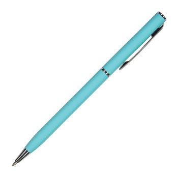 Ручка шариковая автоматическая BrunoVisconti® "PALERMO" цвет корпуса бирюзовый, soft-touch, 0.7 мм