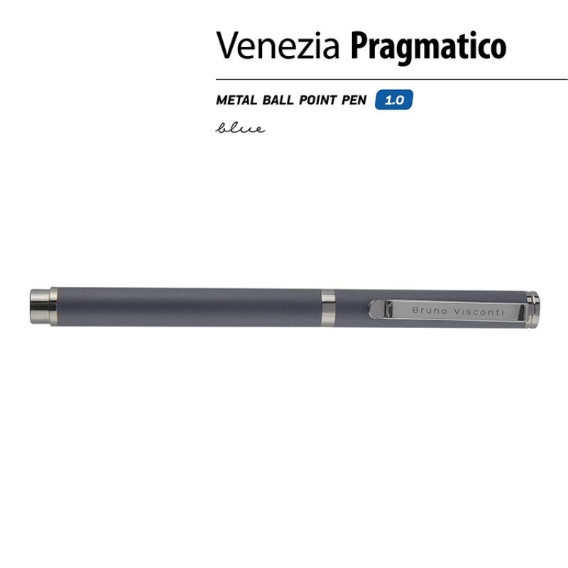 Ручка металлическая шариковая "Venezia Pragmatico" софт-тач, серый Ручка металлическая шариковая "Venezia Pragmatico" софт-тач, серый