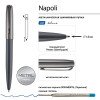 Ручка металлическая шариковая "Napoli", серый/вороненая сталь Ручка металлическая шариковая "Napoli", серый/вороненая сталь