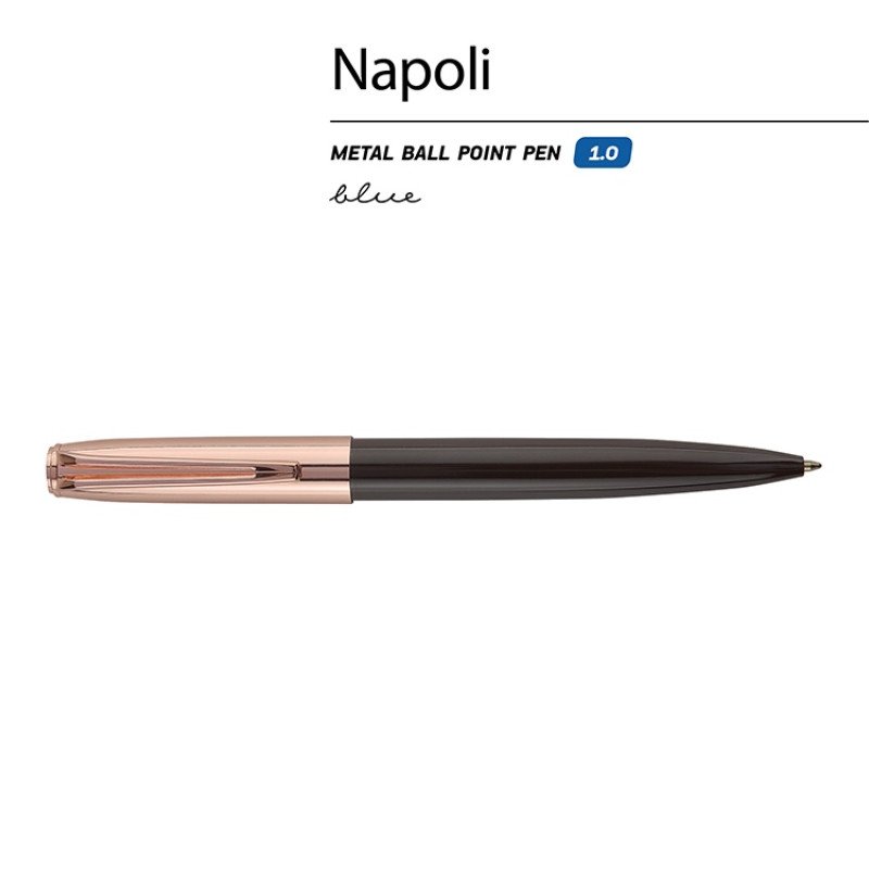 Ручка металлическая шариковая "Napoli", коричневый/розовое золото
