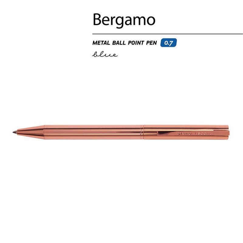 Ручка металлическая шариковая "Bergamo", розовое золото Ручка металлическая шариковая "Bergamo", розовое золото