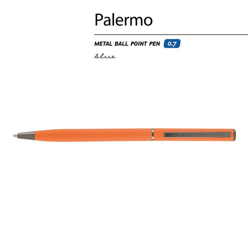 Ручка шариковая автоматическая BrunoVisconti® "PALERMO" цвет корпуса оранжевый, soft-touch, 0.7 мм Ручка шариковая автоматическая BrunoVisconti® "PALERMO" цвет корпуса оранжевый, soft-touch, 0.7 мм