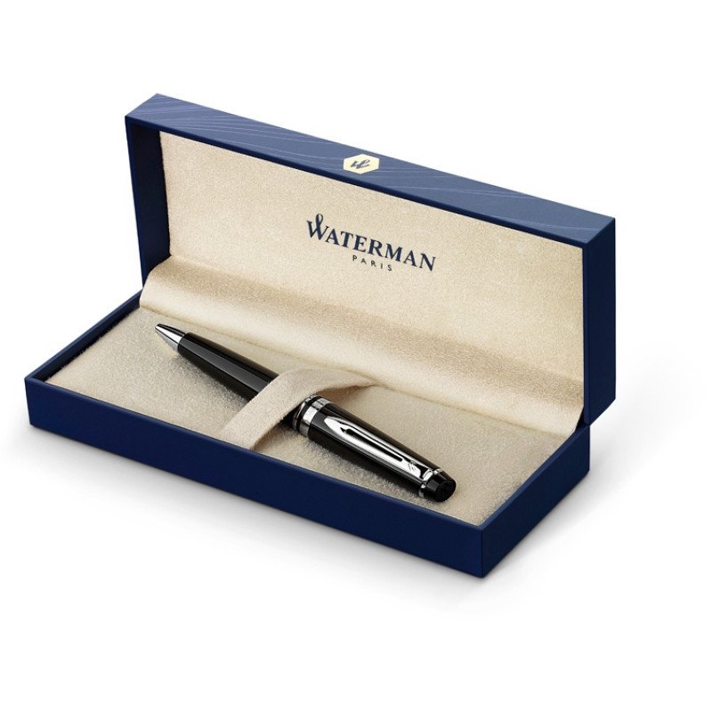 Шариковая ручка Waterman Carene, цвет: Black ST, стержень: Mblu Шариковая ручка Waterman Carene, цвет: Black ST, стержень: Mblu