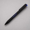 Ручка металлическая шариковая "Taper Metal" софт-тач с цветным зеркальным слоем, черный с синим