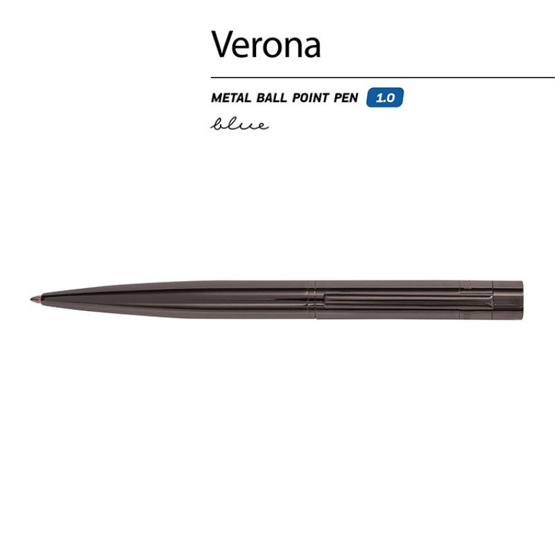 Ручка шариковая автоматическая BrunoVisconti "VERONA" цвет корпуса вороненая сталь, 1 мм, синяя