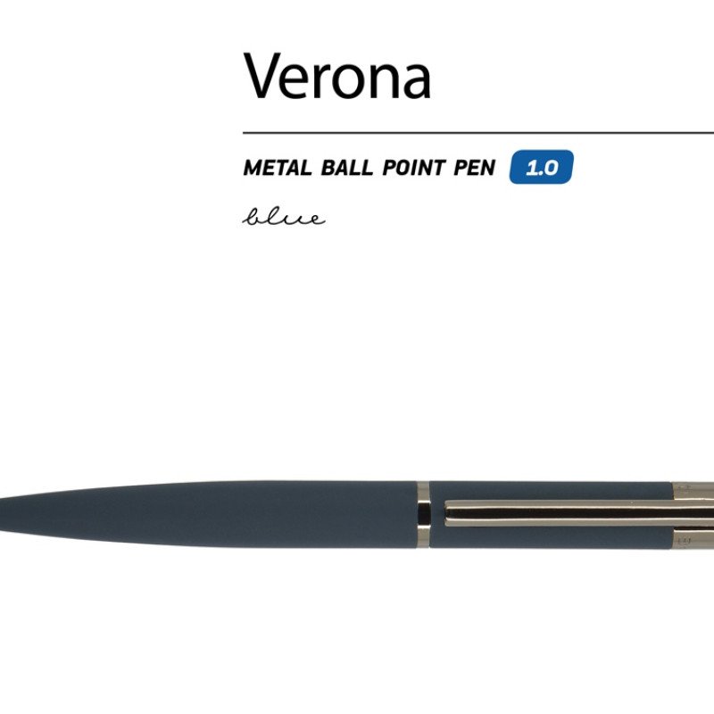 Ручка шариковая автоматическая BrunoVisconti "VERONA" цвет корпуса синий, soft-touch, 1 мм, синяя Ручка шариковая автоматическая BrunoVisconti "VERONA" цвет корпуса синий, soft-touch, 1 мм, синяя