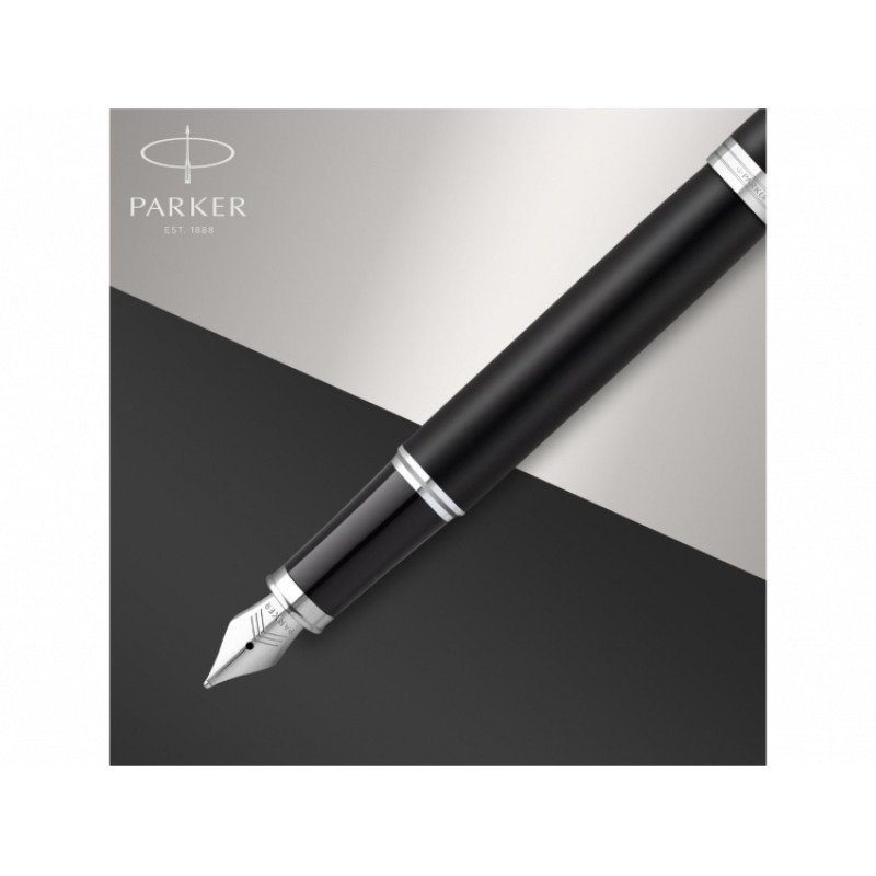 Перьевая ручка Parker IM Mat Black CT, перо: F, цвет чернил: blue, в подарочной упаковке.