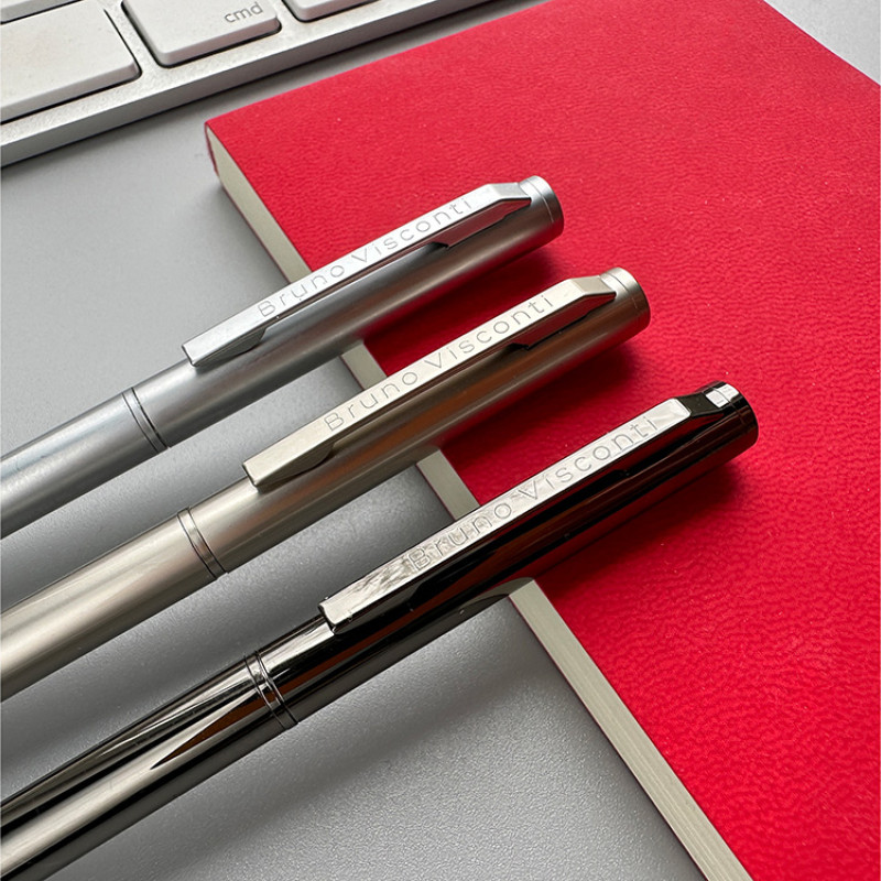 Ручка шариковая автоматическая BrunoVisconti® "PALERMO" цвет корпуса вороненая сталь, 0.7 мм